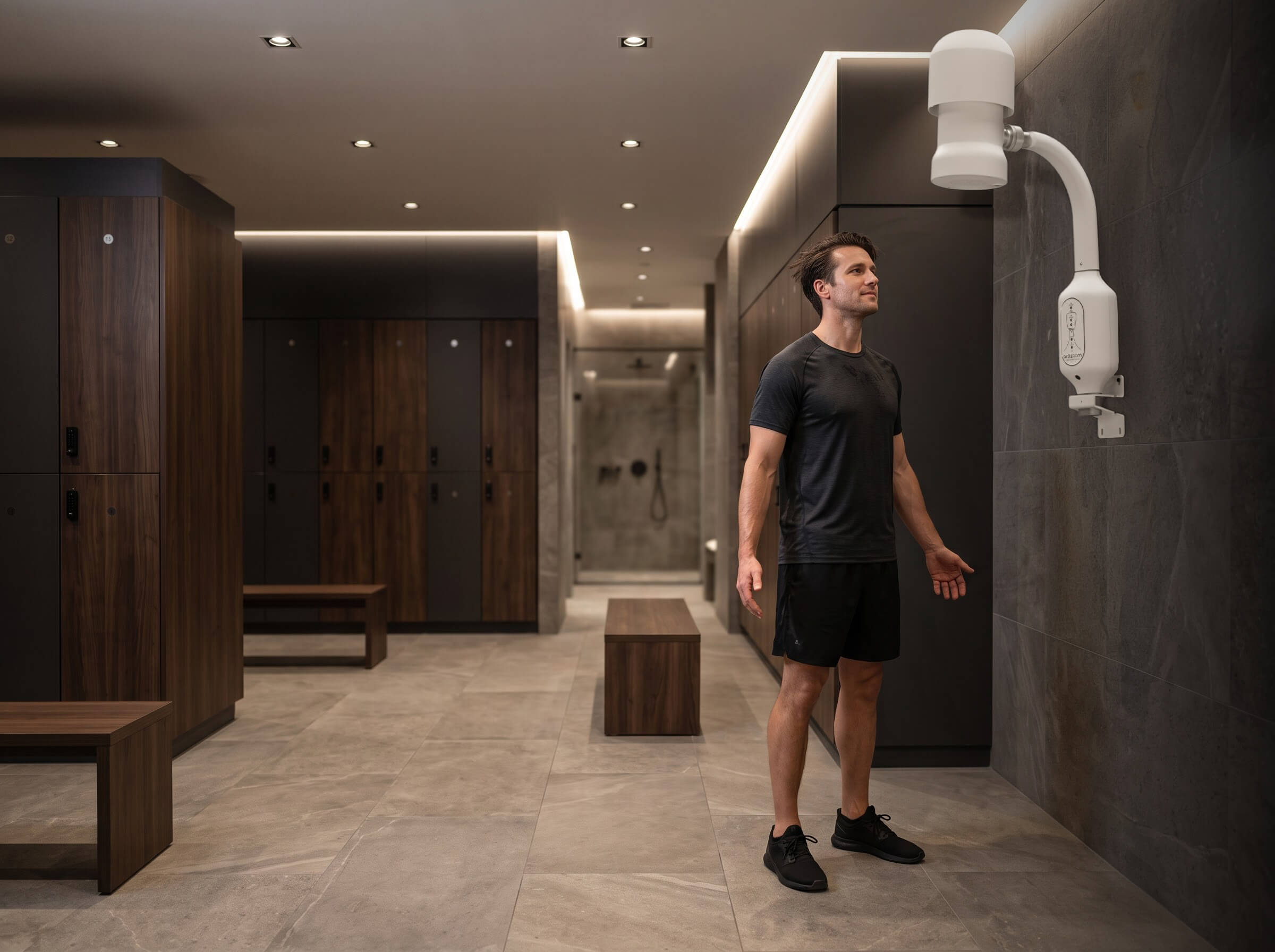 Airozoom full body dryer for gym locker rooms
